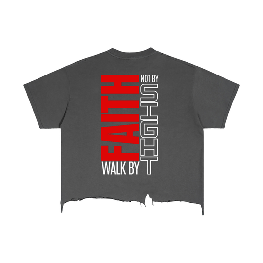 Men's Godfidence Vintage Wash Boxy Distressed Hem T-Shirt