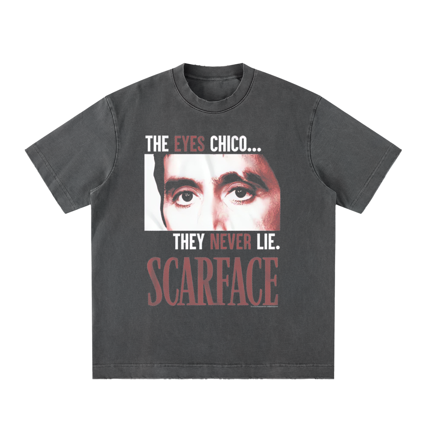 Men's Scarface Heavyweight Vintage Washed Frayed T-Shirt