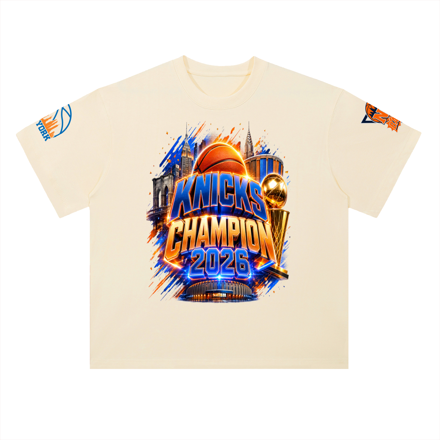 NY Knicks Heavyweight Drop Shoulder Cotton T-Shirt