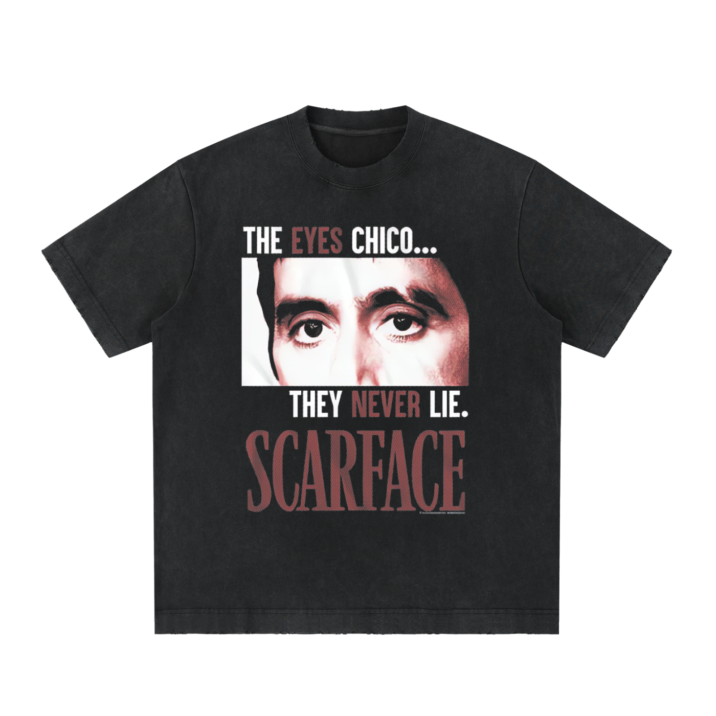 Men's Scarface Heavyweight Vintage Washed Frayed T-Shirt