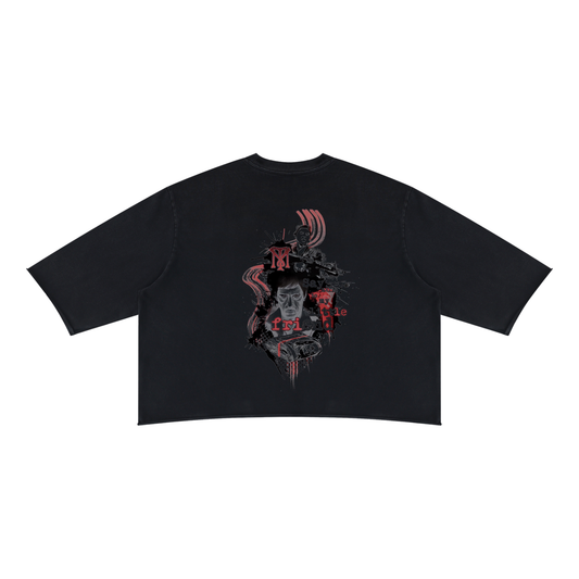 Men's Scarface Mineral Wash Raw Hem Boxy T-Shirt