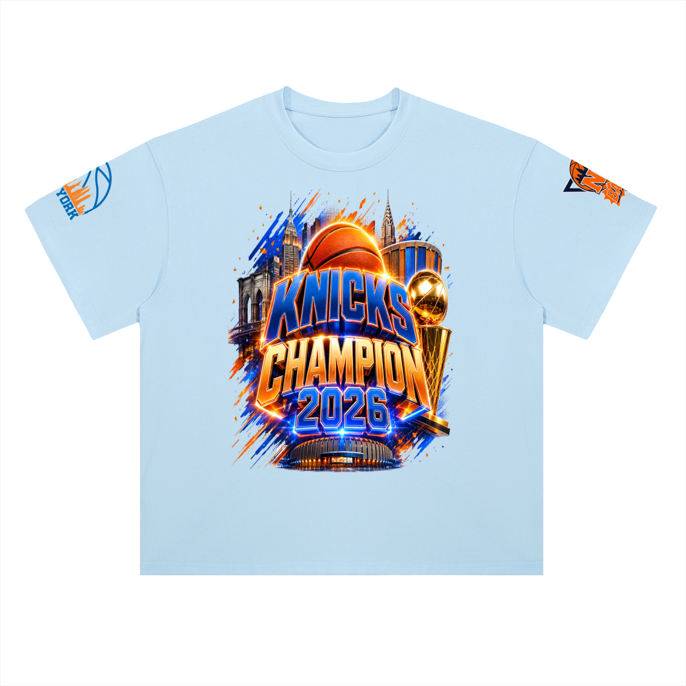 NY Knicks Heavyweight Drop Shoulder Cotton T-Shirt