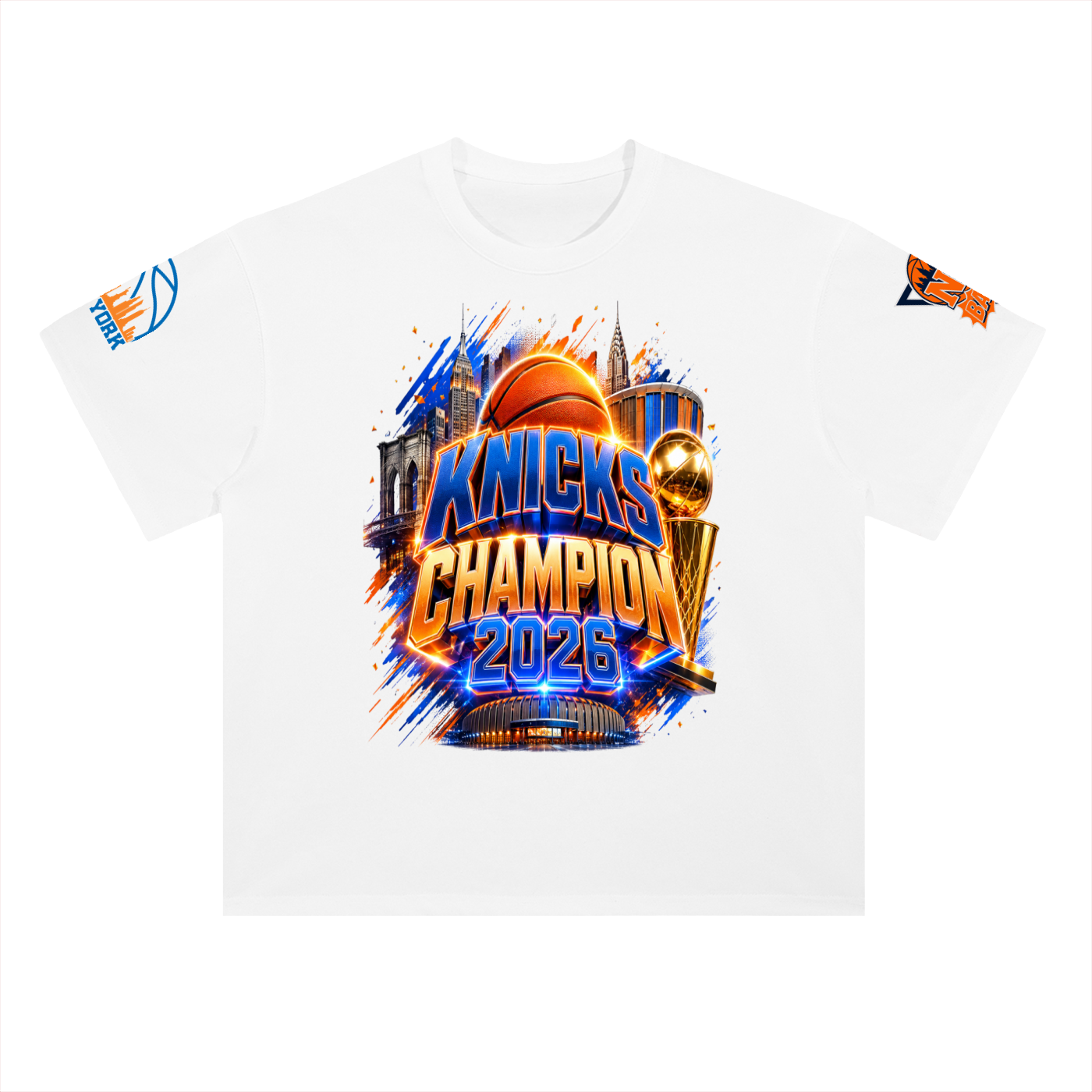 NY Knicks Heavyweight Drop Shoulder Cotton T-Shirt