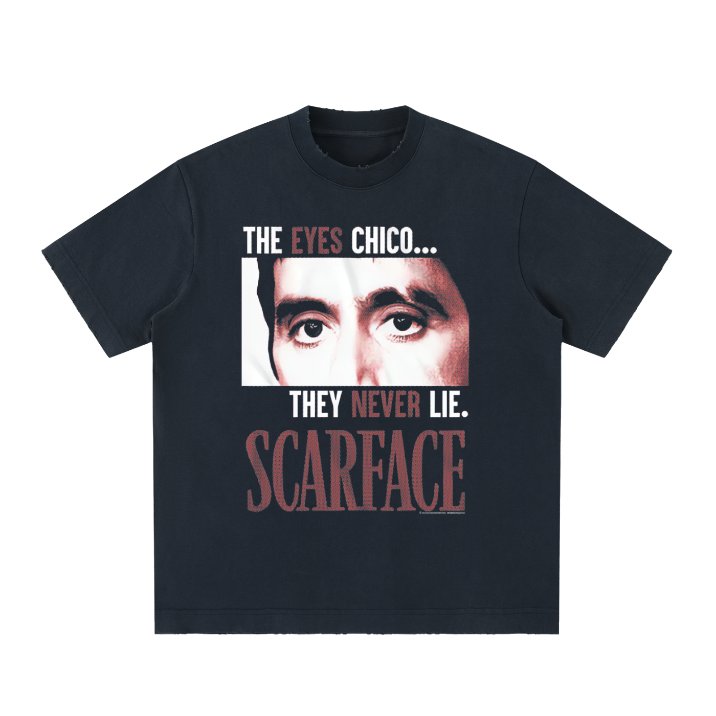 Men's Scarface Heavyweight Vintage Washed Frayed T-Shirt