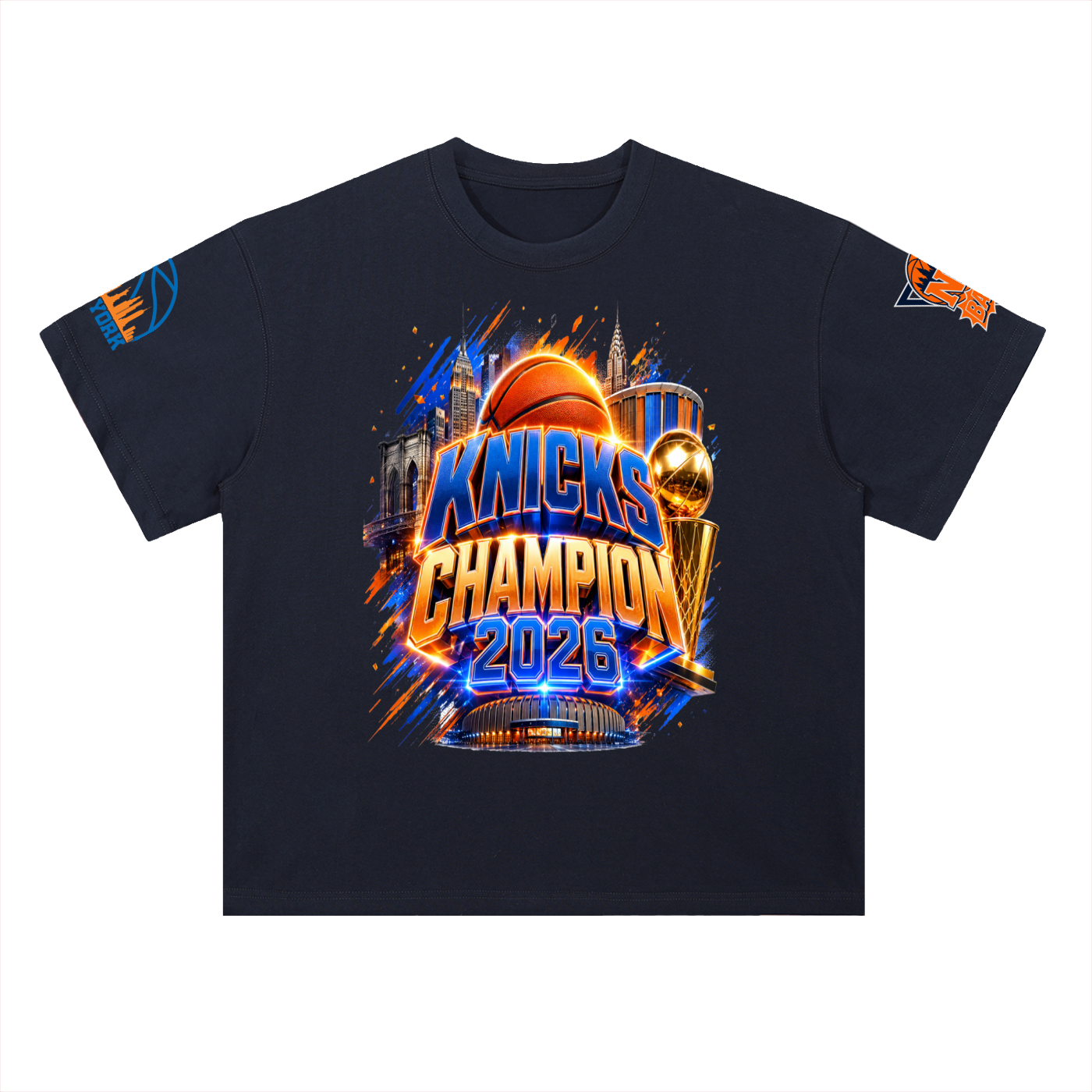 NY Knicks Heavyweight Drop Shoulder Cotton T-Shirt