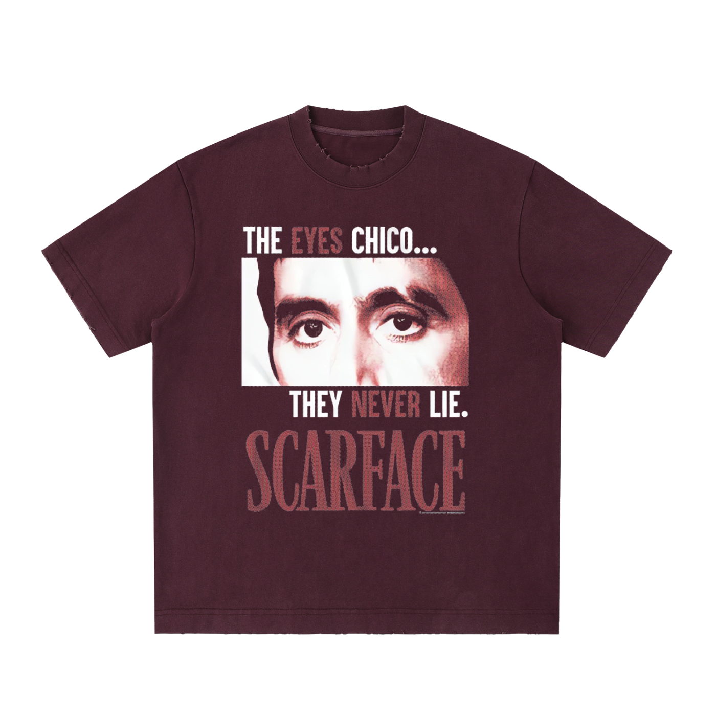 Men's Scarface Heavyweight Vintage Washed Frayed T-Shirt